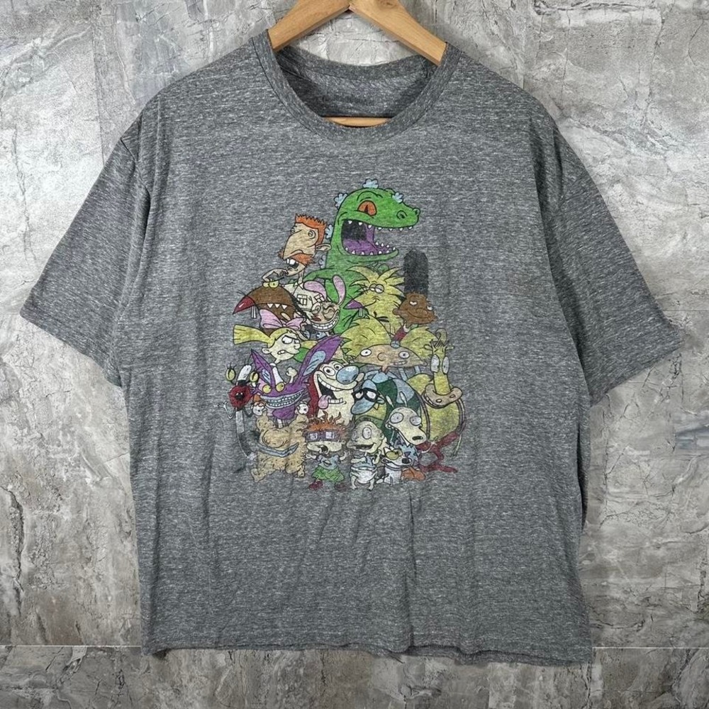 Rugrats XL Gray T-shirt TV Show Cartoon Movie 90's Chuckie Angelica Tommy Susie - Picture 1 of 7